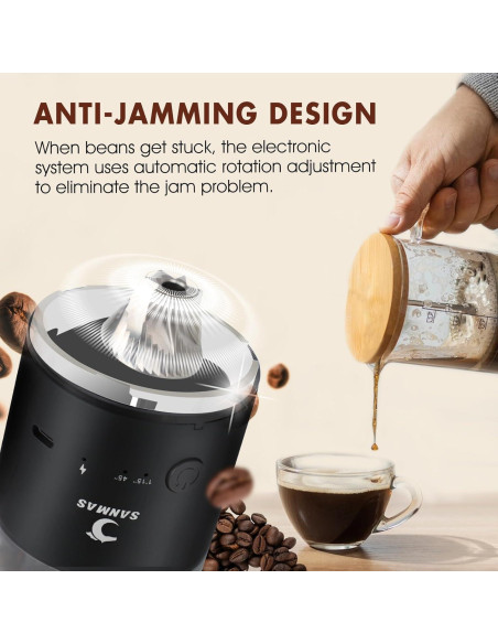 Molinillo de Café Eléctrico SANMAS 80 Ajustes Acero Inoxidable