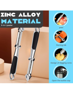 Pelador de Verduras Istarziyi Acero Inoxidable Set de 2 2