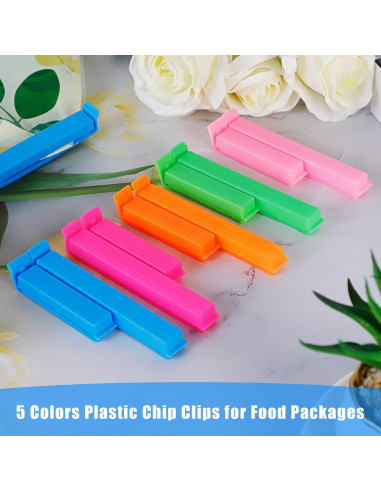 40 Clips de Sellado LIOUCBD para Alimentos - 2 Tamaños y 5 Colores