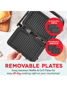 Sistema de Grill y Waffle DASH Flex Press - Placas Removibles 2