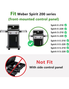 Rejillas de Parrilla Hongso 44.5x25.9 cm para Weber Spirit 200 2