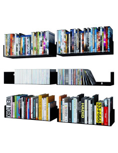 Estantes Flotantes en U Wallniture Bali Negro - Juego de 6