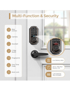 Cerradura Inteligente WiFi ARPHA D289+H300 con Cámara y Huella 2