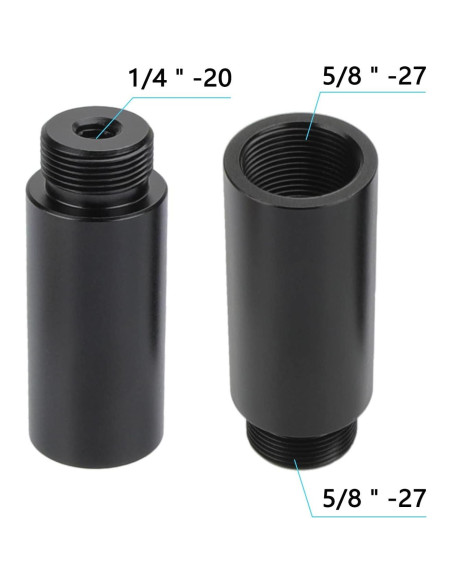 Adaptador Tornillo Micrófono 5/8"-27 F a M CAMVATE 5.08 cm 2 Piezas Adaptador Tornillo Micrófono 5/8"-27 F a M CAMVATE 5.08 cm 2 Piezas