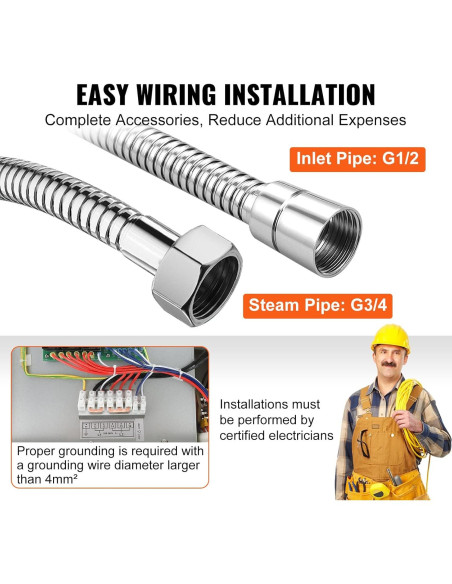 Generador de Vapor VEVOR 12kW con Control de Temperatura y Temporizador