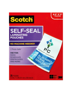 Bolsas de Laminado Autoadhesivas Scotch 25 Hojas Carta 23.6x29.9cm