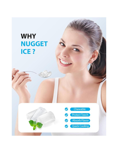 Máquina de Hielo Nugget Aeitto 18.14 kg/día, Auto-Limpieza