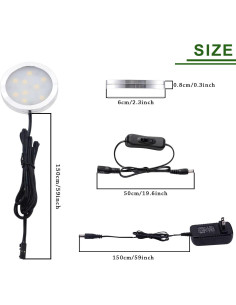 Kit de Iluminación LED AIBOO 12V 3 Puck 6W Blanco Cálido 2