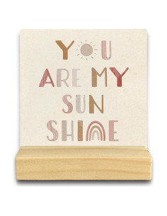 Letrero de Madera Motivacional QASHWEY Eres mi Sol 10x10 cm