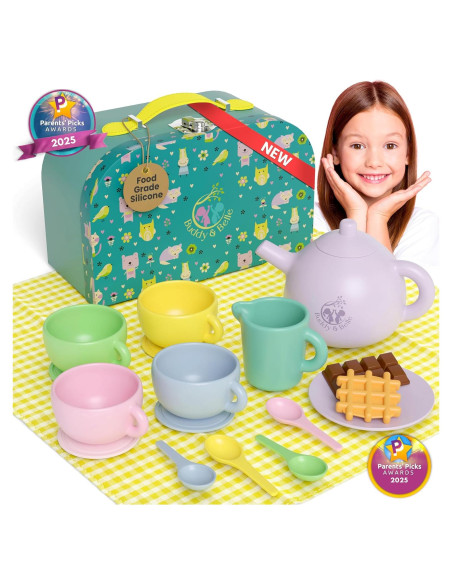 Juego de Té de Silicona Buddy & Belle - 18 Piezas para Niños