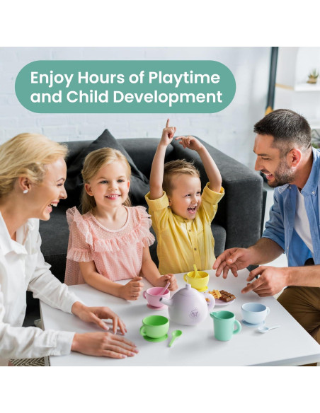 Juego de Té de Silicona Buddy & Belle - 18 Piezas para Niños
