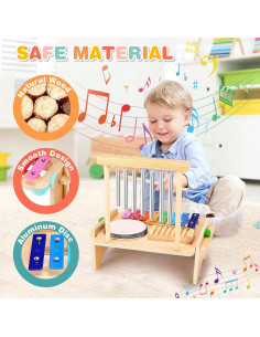 Juego de Batería Musical Mduvoz para Niños 3-7 Años 2