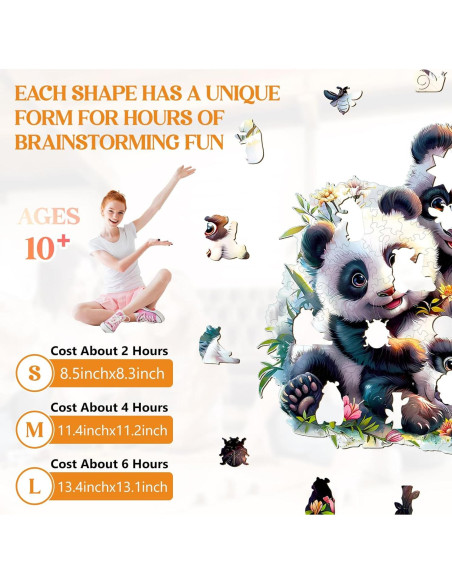 Rompecabezas de Madera Lovpippi Panda 100 Piezas 21.5 cm