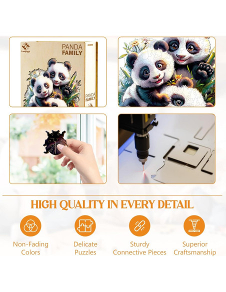 Rompecabezas de Madera Lovpippi Panda 100 Piezas 21.5 cm