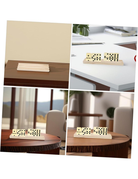 2 Soportes de Dominó de Madera Antideslizantes 25.3cm