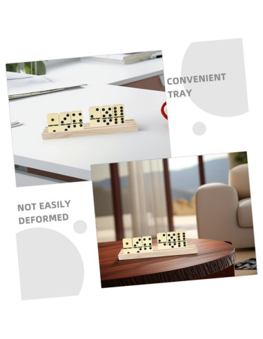 2 Soportes de Dominó de Madera Antideslizantes 25.3cm