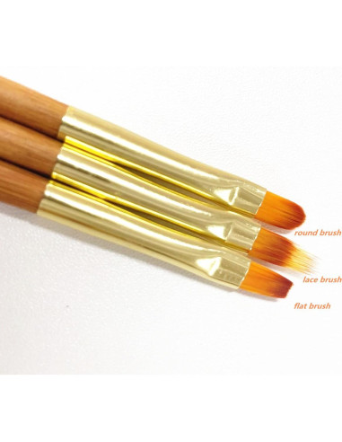 3 Pinceles para Arte de Uñas Fulinjoy Doble Punta 150mm