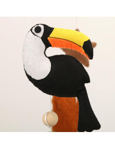 Móvil de Cuna Safari A - Hecho a Mano, Alto Contraste, Neutro