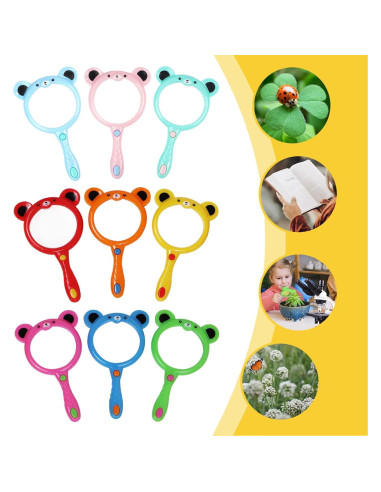 9 Lupas de Mano Coloridas para Niños 5X IRCHLYN