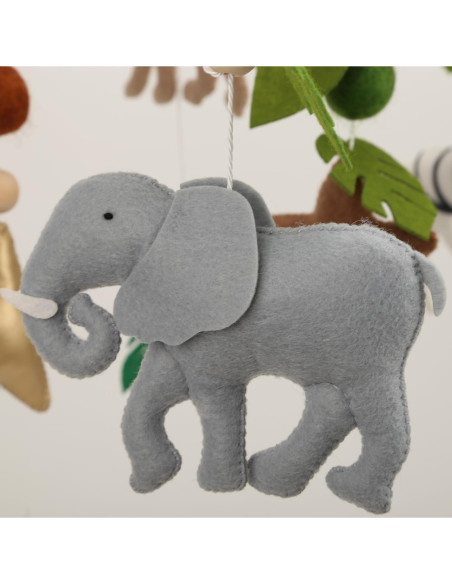 Móvil de Cuna Safari A - Hecho a Mano, Alto Contraste, Neutro