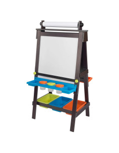 Caballete de Almacenamiento KidKraft Espresso con Pizarra y Borrado en Seco