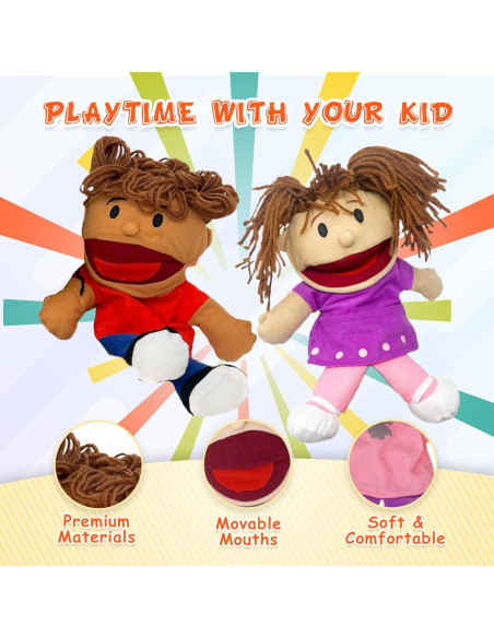 Set de 8 Marionetas de Mano Multiculturales Podzly - 33 cm