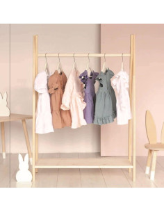 Perchero de Ropa de Madera Natural para Niños 2