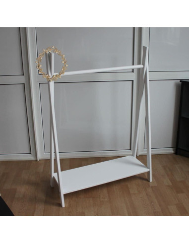 Perchero de Ropa de Madera Natural para Niños