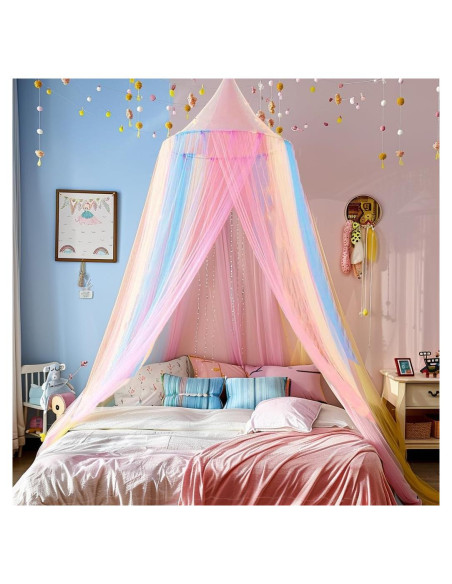 Dosel de Mosquito Comtelek Arcoíris para Cama Niña 250 cm
