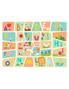 Alfombra Educativa Hazo Haus 5x7 Mapa del Alfabeto para Niños