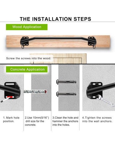 Barra de Dominadas SELEWARE Alta Resistencia 227 kg Montaje Pared