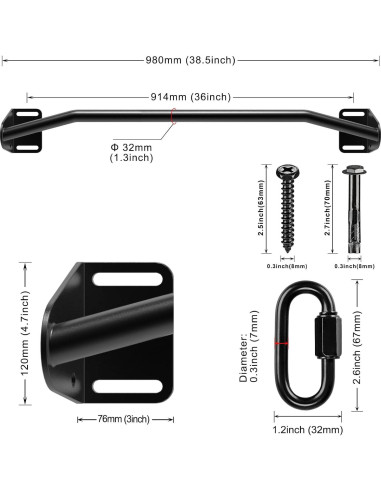 Barra de Dominadas SELEWARE Alta Resistencia 227 kg Montaje Pared