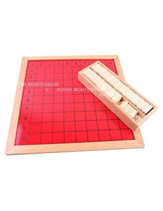 Tablero Pitagórico Montessori Adena Juguete de Madera 35.4x35.4cm