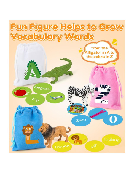 Juguete Educativo GLEEHAPY Alfabeto 104 Tarjetas y Animales Juguete Educativo GLEEHAPY Alfabeto 104 Tarjetas y Animales