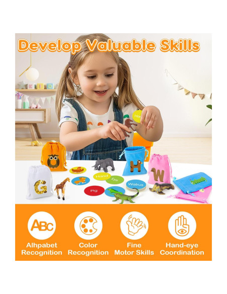 Juguete Educativo GLEEHAPY Alfabeto 104 Tarjetas y Animales Juguete Educativo GLEEHAPY Alfabeto 104 Tarjetas y Animales