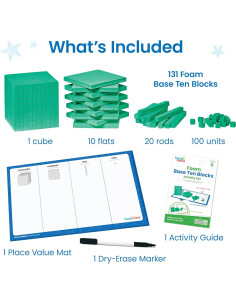 Juego de Bloques de Base 10 hand2mind - 133 Piezas de Plástico 2