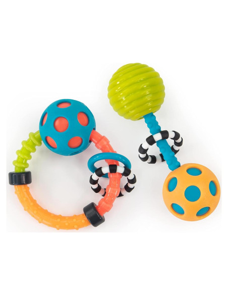 Sonajeros Flexibles Sassy - Juego de 2 Piezas para Bebés 0+ Meses