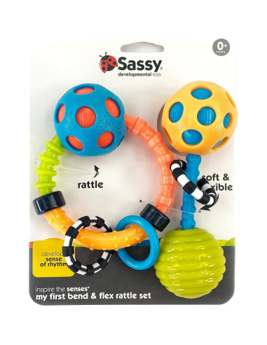 Sonajeros Flexibles Sassy - Juego de 2 Piezas para Bebés 0+ Meses