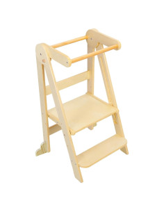 Torre de Aprendizaje Plegable y Ajustable Yifaeux Beige