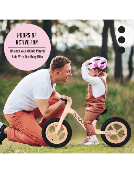 Bicicleta de Equilibrio Banana Bike Rosa Suave para Niños 2-6 Años