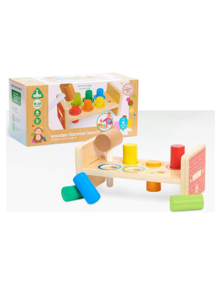 Banco de Martillo de Madera Just Play 25.5x12x12.5cm 18-36 meses