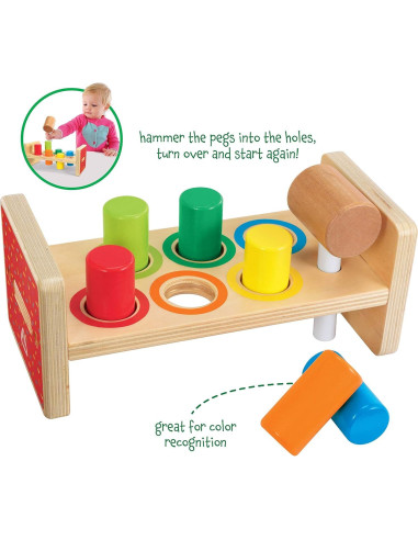 Banco de Martillo de Madera Just Play 25.5x12x12.5cm 18-36 meses