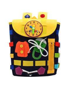 Mochila Busy Board Kidicabs Azul - Juguete Educativo para Niños