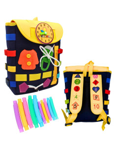Mochila Busy Board Kidicabs Azul - Juguete Educativo para Niños 2
