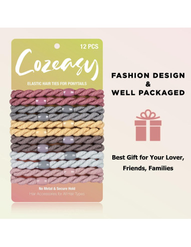 12 Gomas de Pelo Elásticas COZEASY Multicolor para Niñas y Mujeres