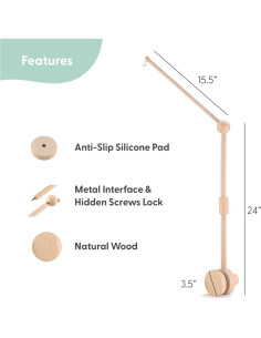 Móvil de Cuna Musical The Peanutshell - 12 Canciones, Madera 2