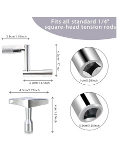 Claves de Batería EASTROCK Paquete de 4 Piezas Universal 2