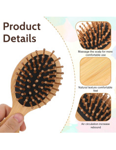Cepillo de Pelo Portátil MOZEAT LENS de Bambú 13.8x5.8cm 2