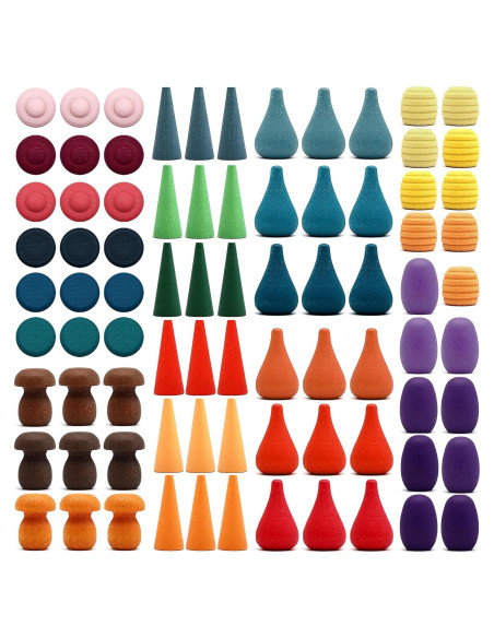 Conjunto de Juguetes de Madera Candywood 81 Piezas Arcoíris