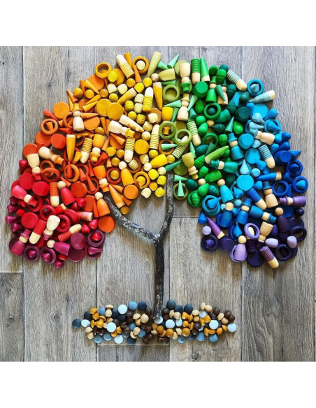 Conjunto de Juguetes de Madera Candywood 81 Piezas Arcoíris